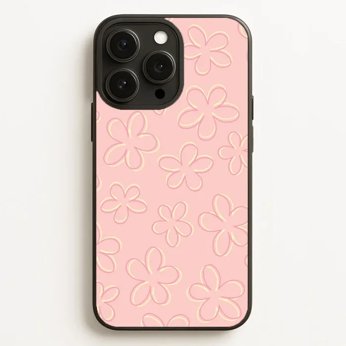 Abstract Flower Outlines Pattern Phone Case
