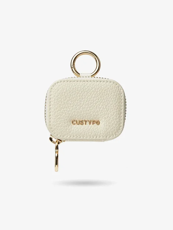 AirPodsポーチ – ライチレザー製ミニジップポーチ（AirPods用）