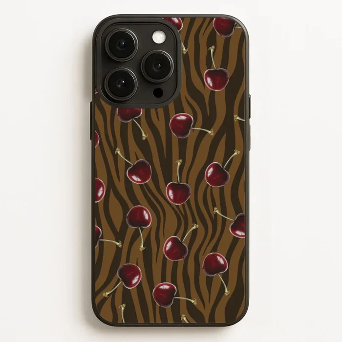 Animal Print With Cherries Pattern Phone Case