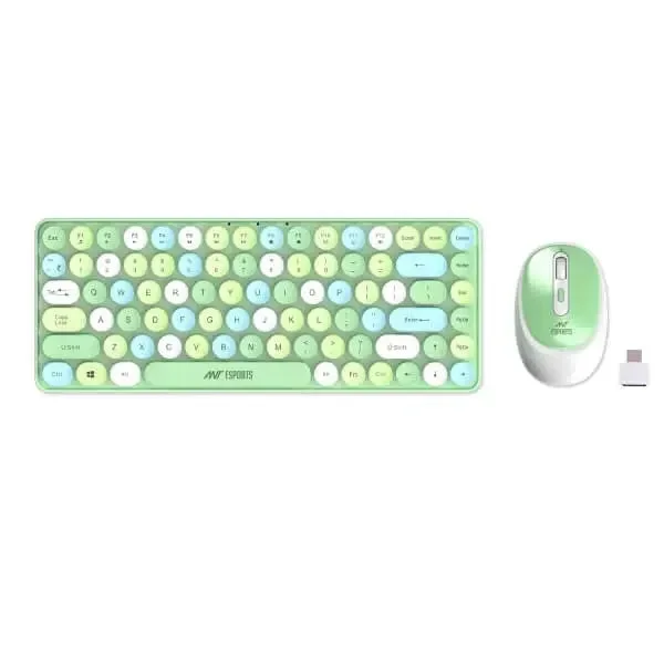 ANT ESPORTS WKM33 Wireless Gaming Keyboard and Mouse Combo ( Apple Green )