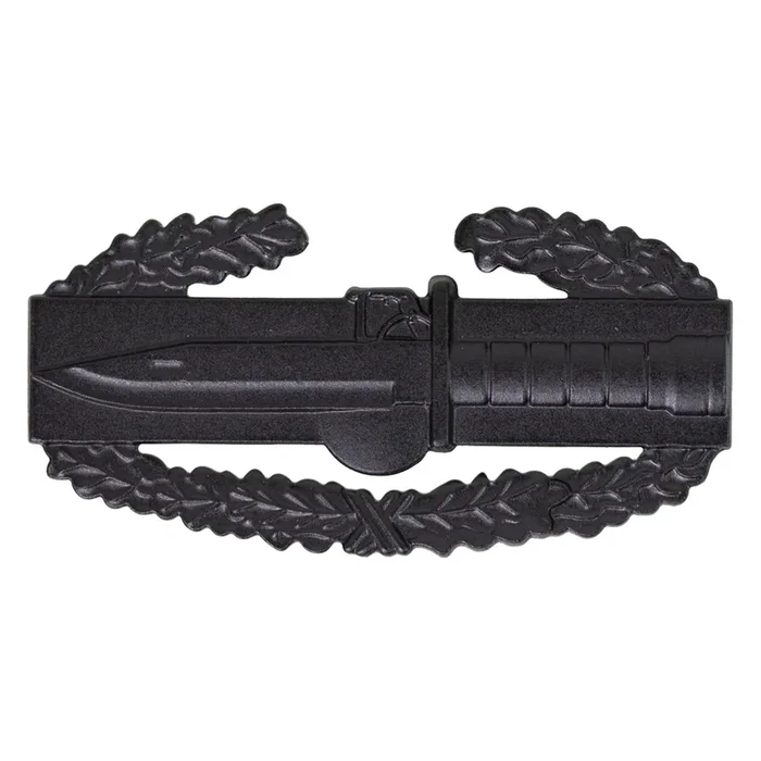Army Badge: Combat Action First Award – regulation size, black metal