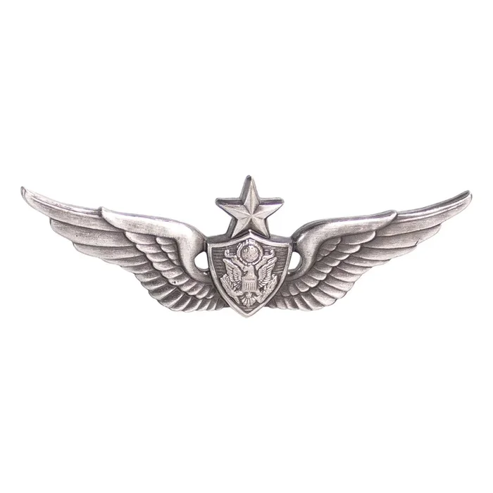 Army Badge: Senior Aircraft Crewman: Aircrew – regulation size, silver oxidized