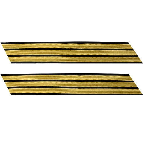 Army Service Stripe: Gold Embroidered on Blue – male, set of 3
