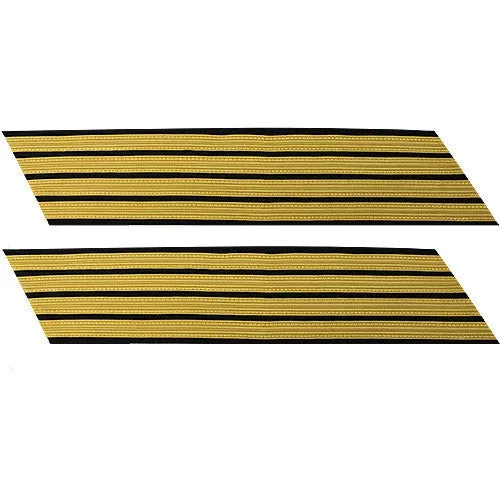 Army Service Stripe: Gold Embroidered on Blue – male, set of 4