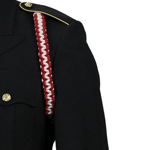 Army Shoulder Cord: 2723 Interwoven Scarlet Red and White