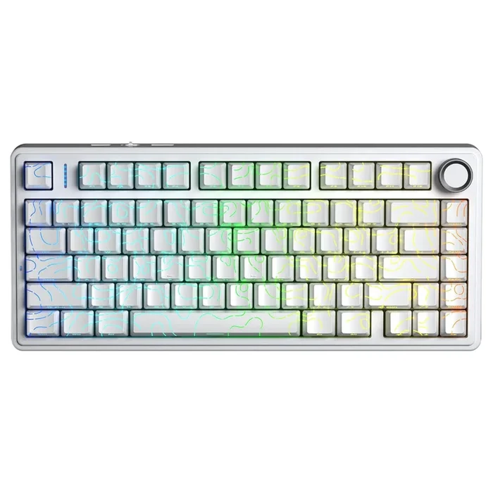 AULA F75 75% Side Engraved Tri Mode Wireless Mechanical Gaming Keyboard ( White Contour – Star Vector Switch )