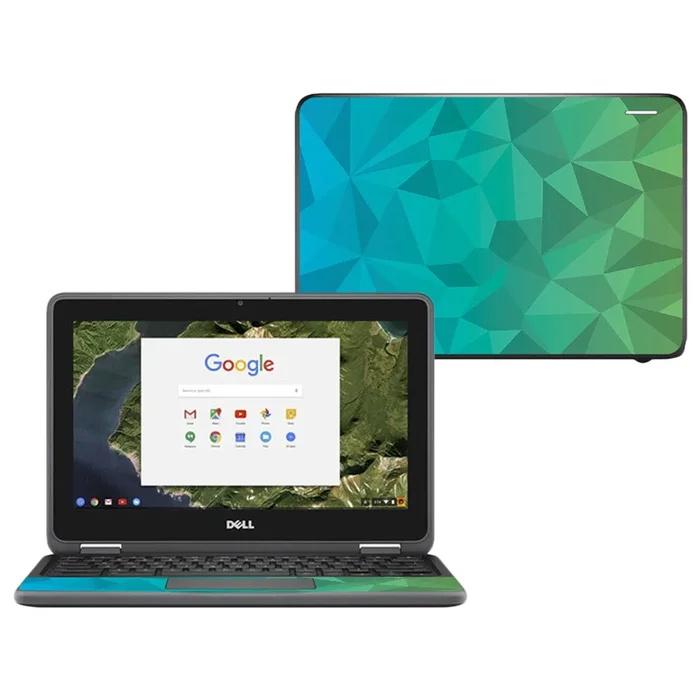 Blue Green Polygon Chromebook 11″ 3180 Skin