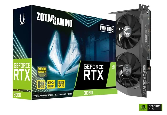 بطاقة رسومات ZOTAC GAMING GeForce RTX 3060 8GB Twin Edge 8GB GDDR6 128 بت (ZOTAC GAMING GeForce RTX 3060 8GB Twin Edge 8GB GDDR6 128 bit)