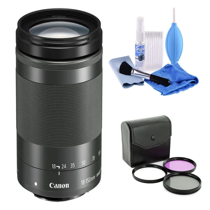Canon EF-M 18-150mm f/3.5-6.3 IS STM Lens – with CLEANING & FILTER KIT
