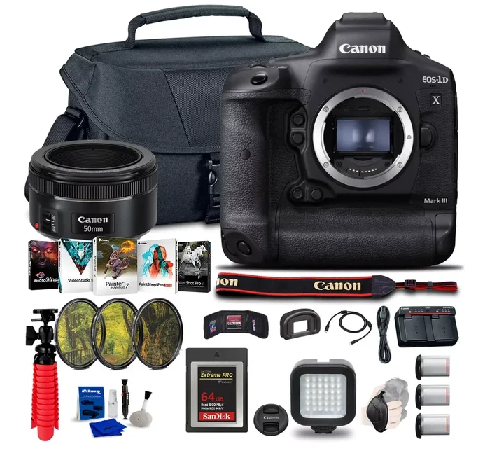 Canon EOS-1D X Mark III DSLR Camera Starter Professional Bundle With Memory Card + Tripod & More