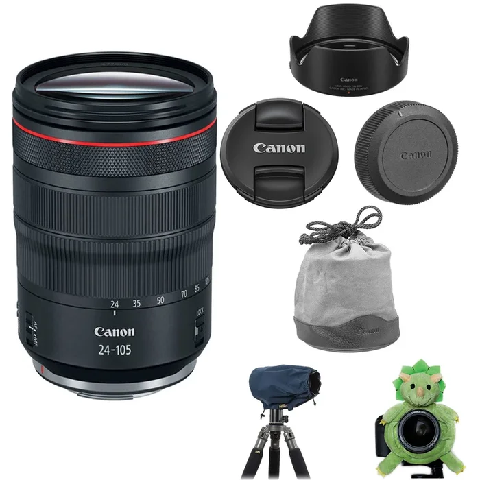 Canon RF 24-105mm f/4L IS USM Lens with Posing Equipment & Rain Protection Kit