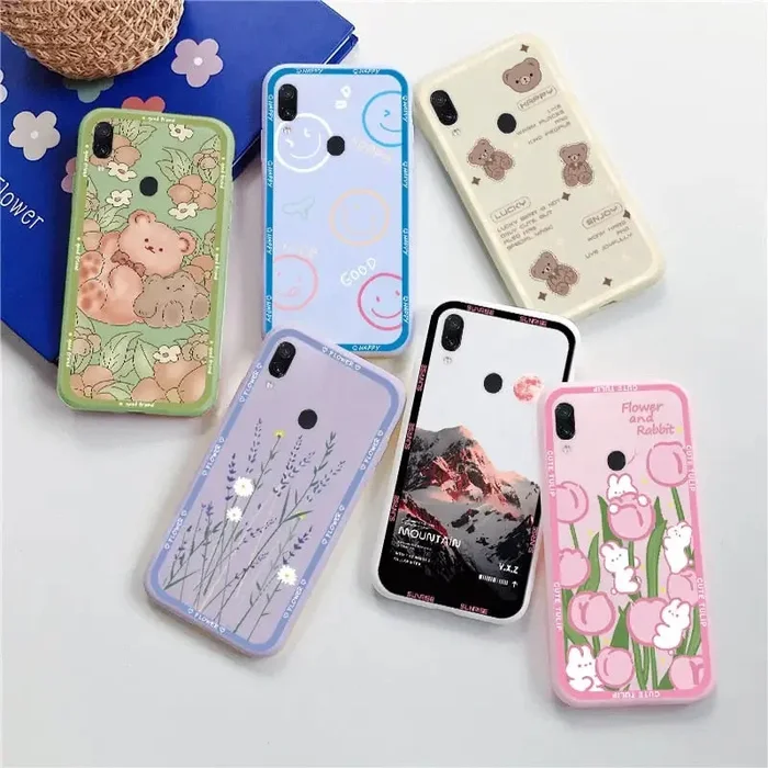 Cartoon and Field | Flower Design Phone Case For Xiaomi Redmi Note 7 Pro TPU Back Cover