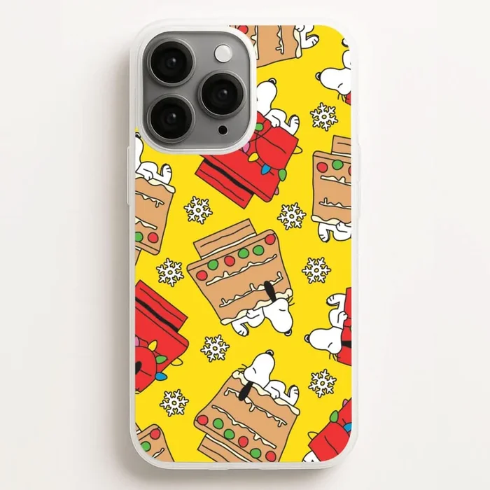 Cartoon Beagle Fairylights And Gingerbead Pattern Phone Case
