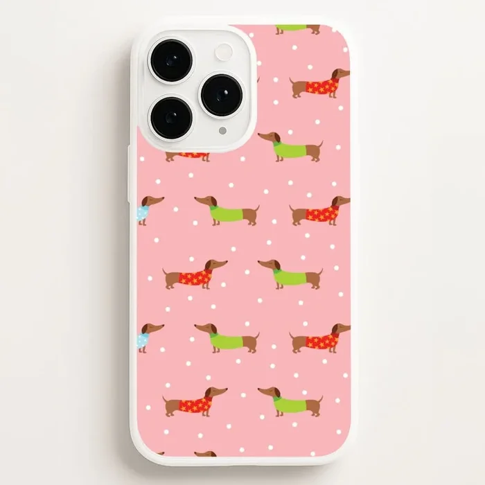 Christmas Jumpers Dachshund Pattern Phone Case
