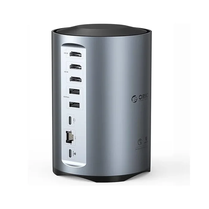 [CLEARANCE] ORICO 15 Port Multifunctional Docking Station with Max 5Gbps Transfer Rate, USB Type-C Input, 4K 60Hz UHD, PD 100W, Support Apple M1/M2, USB-A 3.0, USB-C, USB-A 2.0 480Mbps, 3.5mm AUX, 1000Mbps Ethernet, SD & TF Card Slot | CDH-YD3 – Silver