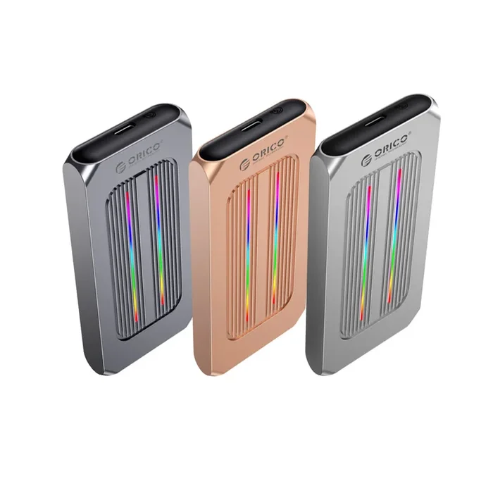 [CLEARANCE] ORICO NVMe to USB 3.2 Gen2 M.2 NVMe SSD Aluminum Enclosure with 10Gbps Fast Transmission Rate, USB-C to USB-C + USB-A Data Cable, Fast Cooling Thermal Fin, 4TB Max Supported Capacity for Windows 8/10, macOS, Linux | M2R1