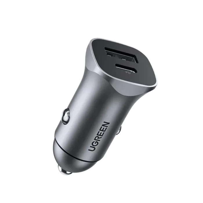 [CLEARANCE] UGREEN 24W PD Dual USB Port Fast Car Charger Adapter Compatible with Mobile Devices, Tablets, Dash Camera (Space Gray) | 30780
