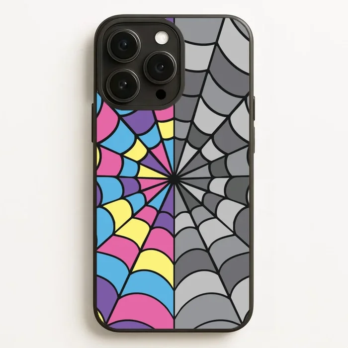 Colourful And Gray Spiderweb Phone Case
