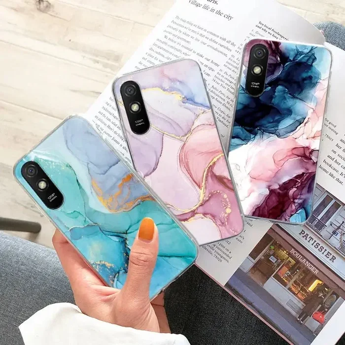 Marmor Design Handyhülle für Redmi 9A 9AT Redmi9A Schutzhülle Mode Farbverlauf Textur