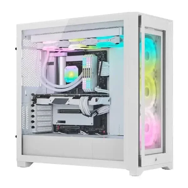 CORSAIR iCUE 5000X RGB QL Edition EATX Mid Tower Cabinet (White)