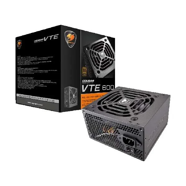 COUGAR VTE600 600W 80Plus Bronze High Efficiency Power Supply with Ultra-Quiet 120mm Fan and Japanese Standby Capacitor