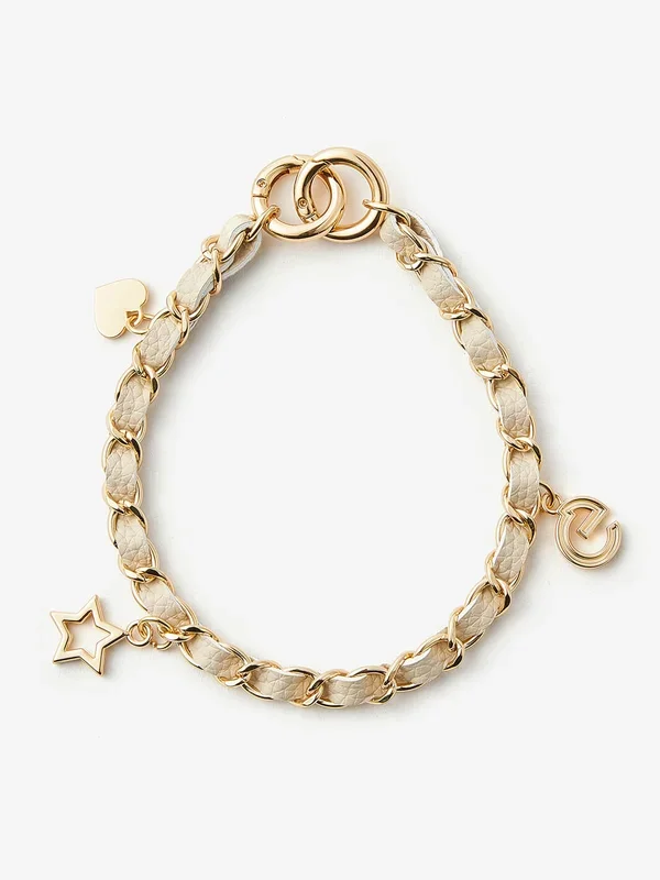 エレガントなチェーンレザーリストストラップ