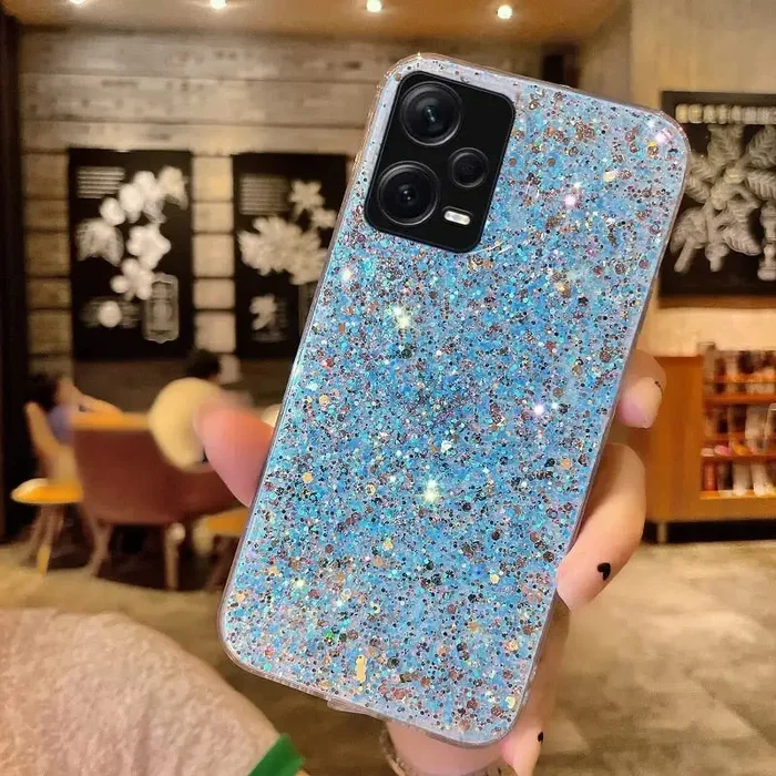 Shiny Glitter Silicone Phone Cases for Xiaomi POCO X5 Pro 5G Coque Gold Silver Foil Soft Back Cover