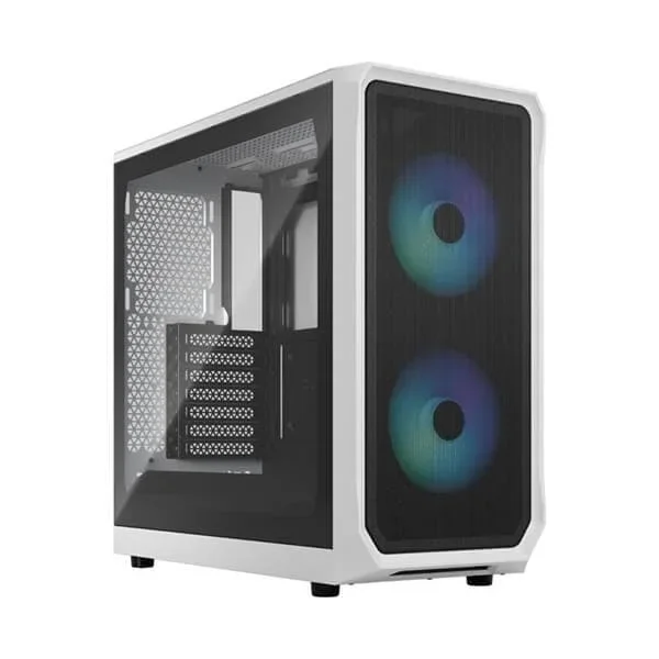 FRACTAL DESIGN Focus 2 Mesh RGB Clear Tint ATX Mid Tower Cabinet (White)