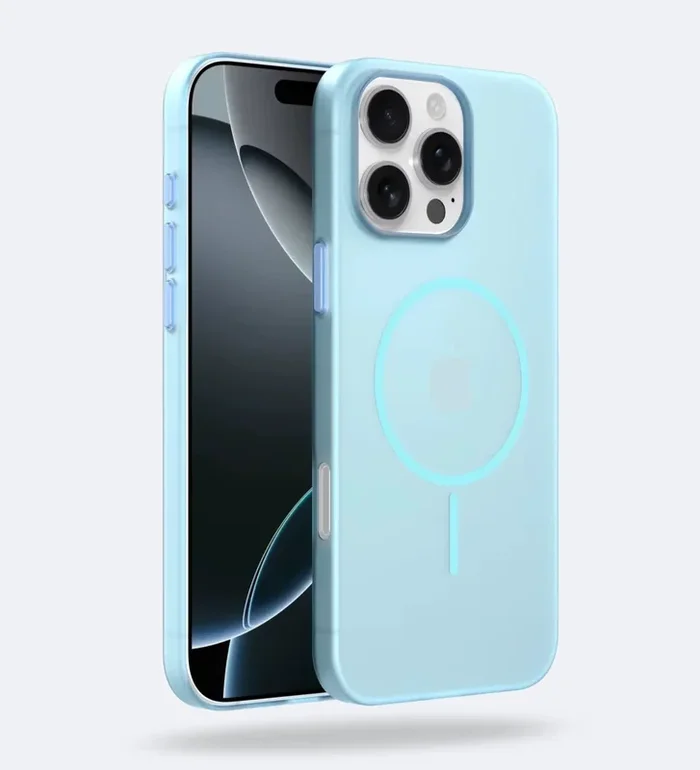 Frosted Ultra-Thin iPhone Case with MagSafe – Matte, 0.35 mm – Blue