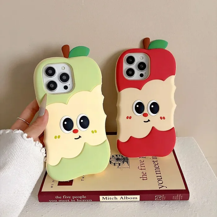 Funny 3D Cartoon Apple Designs Soft Silicone Phone Case