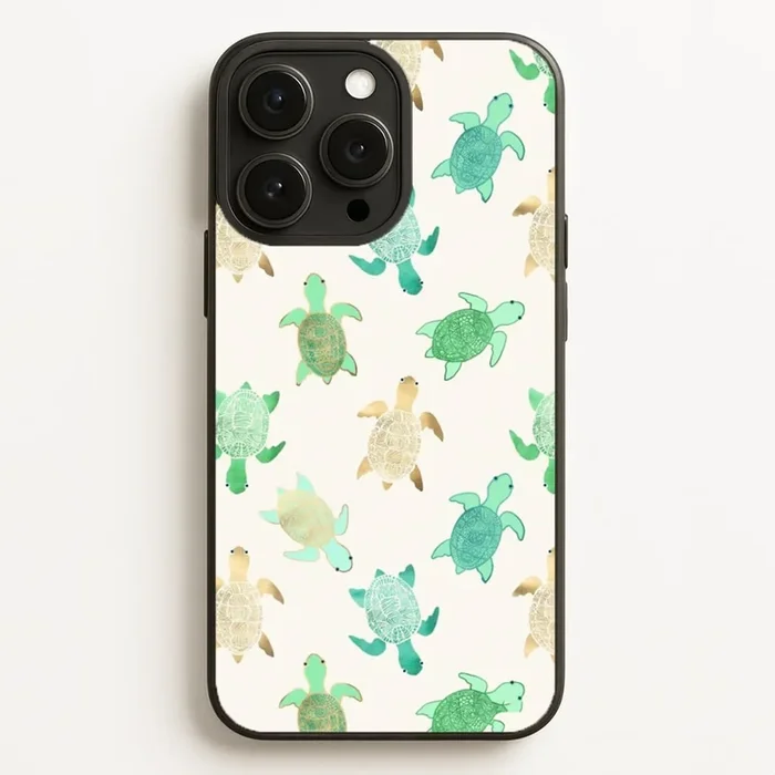 Gilded Jade & Mint Turtles Phone Case