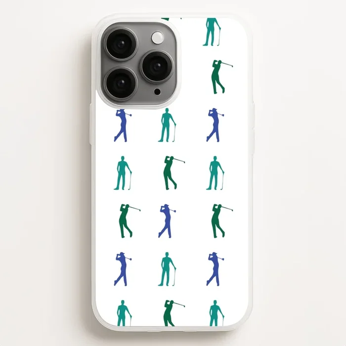 Golfer Silhouettes Pattern Phone Case