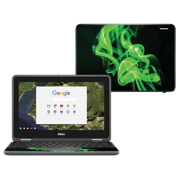Green Flames Chromebook 11″ 3180 Skin