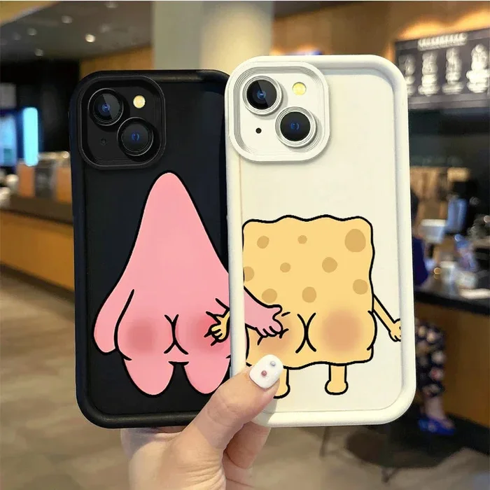 Hot S-SpongeBobs Pinch Butt Couple Phone Case