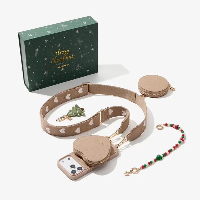 クリスマス限定キット – モランディ iPhone ウェビング クロスボディケース（ハートポーチ付き）