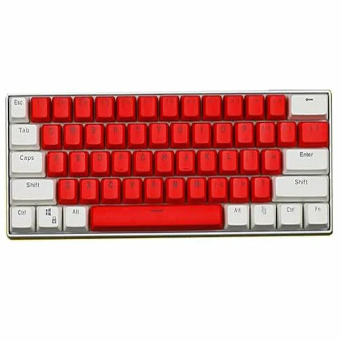 كيبورد ميكانيكي سني سي K61 أبيض وأحمر – سويتش أزرق