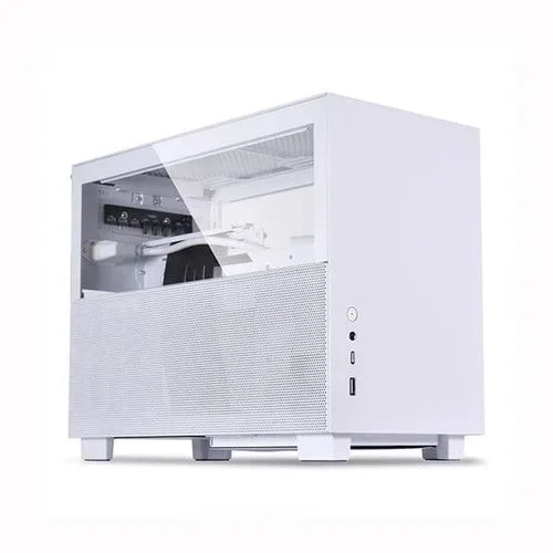 LIAN LI Q58W3 ITX Mini Tower Cabinet With PCIe 3.0 Riser Cable (White)