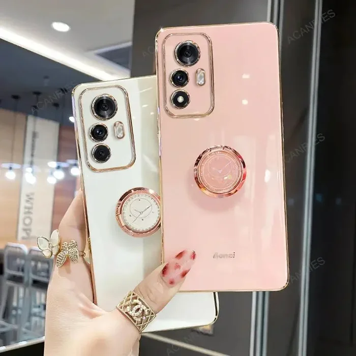Luxuriöse plattierte Handyhülle mit Ringhalter-Ständer für Xiaomi Mi 12 ACSTX Pro 5g Lite Silikon