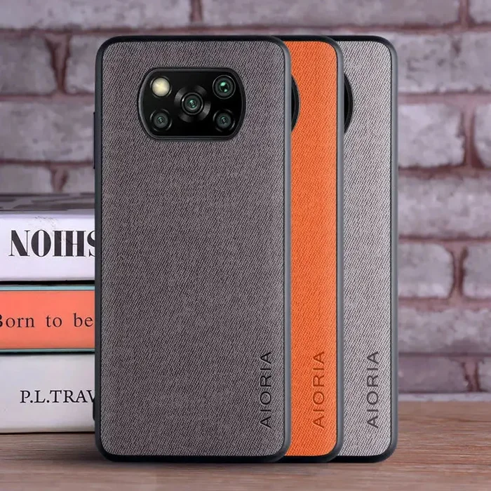 Luxuriöse weiche Handyhülle aus strukturiertem Leder für Xiaomi Poco X3 Nfc Pro Cover Funda Capa