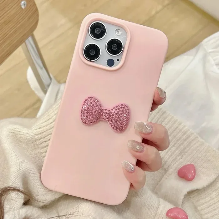Luxury Bling Rhinestone Bow Pink Phone Case