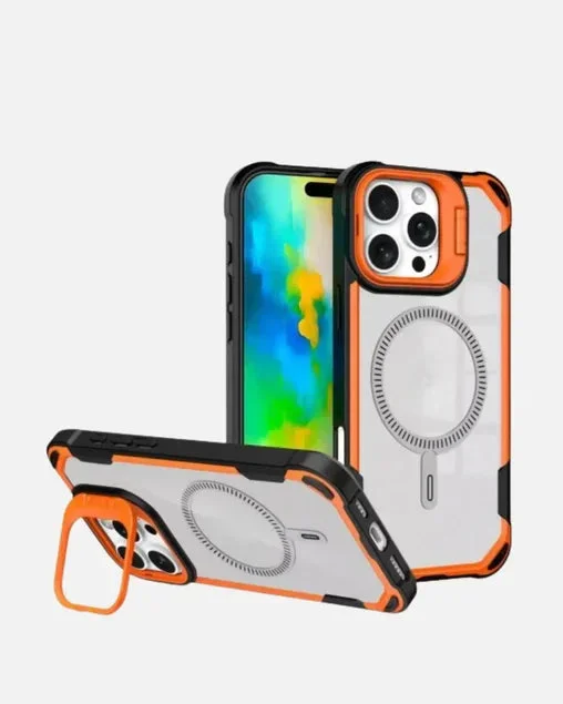 MagSafe iPhone 16 Pro Max Case with Lens Stand – Full-Body Protection & Shockproof