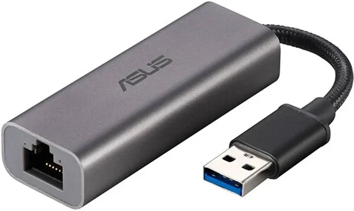 محول Asus USB Type-A 2.5G Base-T Ethernet مع توافق خلفي 2.5G / 1G / 100Mbps