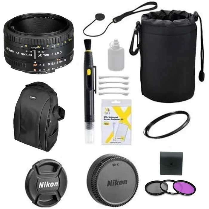 Nikon AF NIKKOR 50mm f/1.8D Lens Starter Bundle