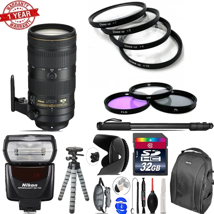 Nikon AF-S 70-200mm f/2.8E | Nikon SB-700 AF Speedlight & More – 32GB Kit