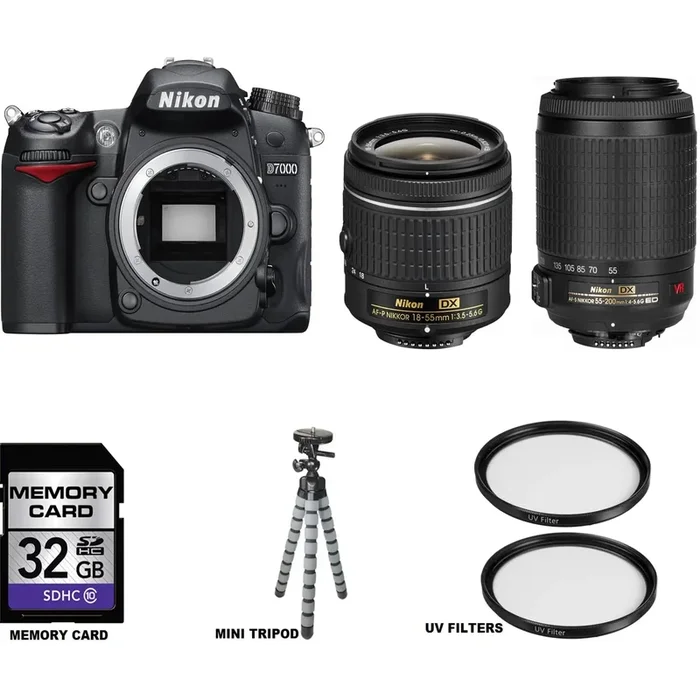 Nikon D7000/D7500 DSLR Camera Bundle with Nikon 18-55mm & 55-200mm VR Lenses Package