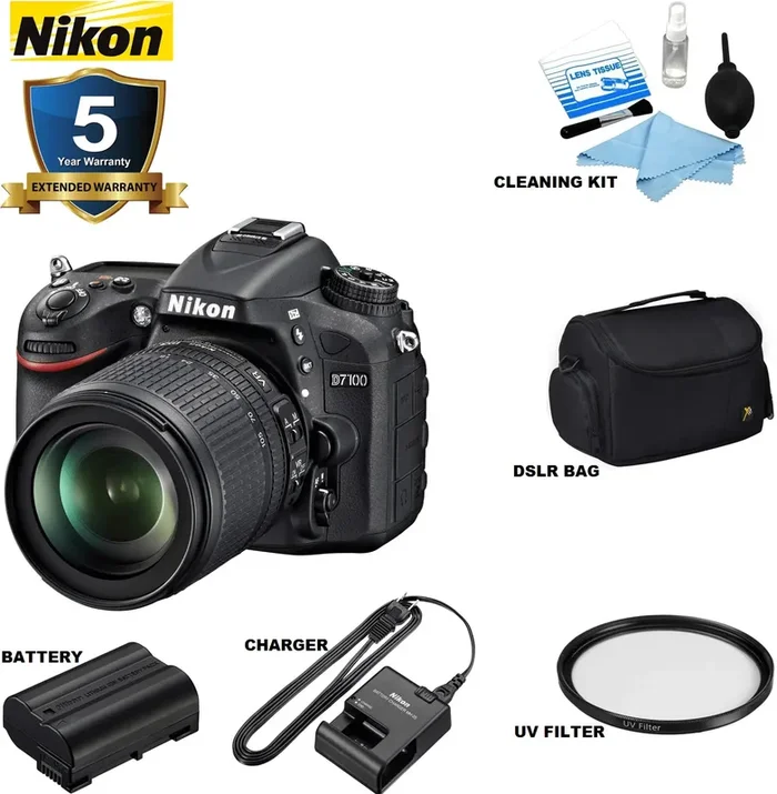 Nikon D7100 DSLR Camera with 18-105mm Lens USA Retail Model