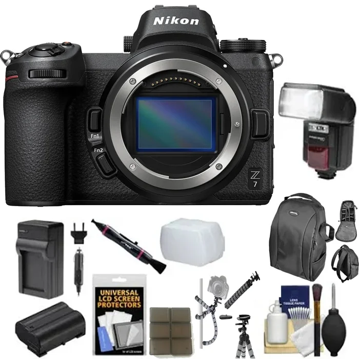 Nikon Z7 Mirrorless Digital Camera (Body Only) with Backpack | Flash | Battery Charger Kit Bundle