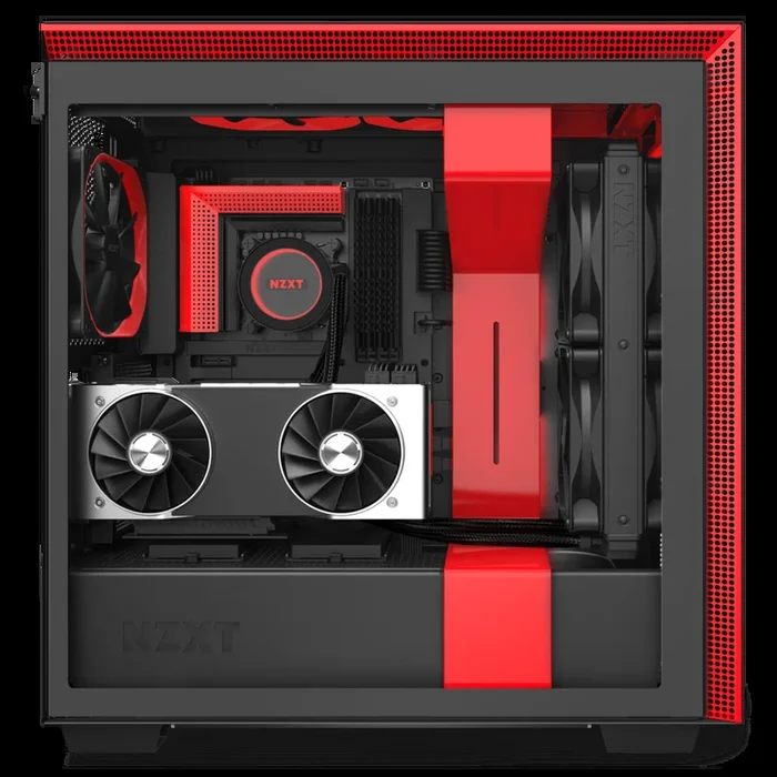 NZXT H710i ATX Mid Tower Cabinet With Tempered Glass And ARGB LED Strip (Black/Red)