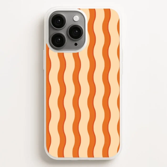 Orange Wavy Stripes Pattern Phone Case