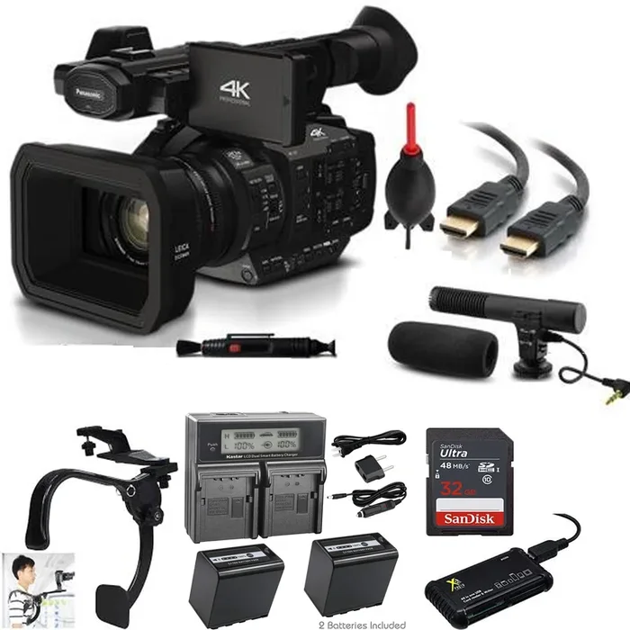 Panasonic AG-UX180 4K Premium Professional Camcorder with 2x Spare Batteries & More Bundle